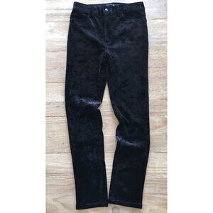 JOE'S JEANS The Charlie High Rise Skinny Black Crushed Velvet Jeans Size 26